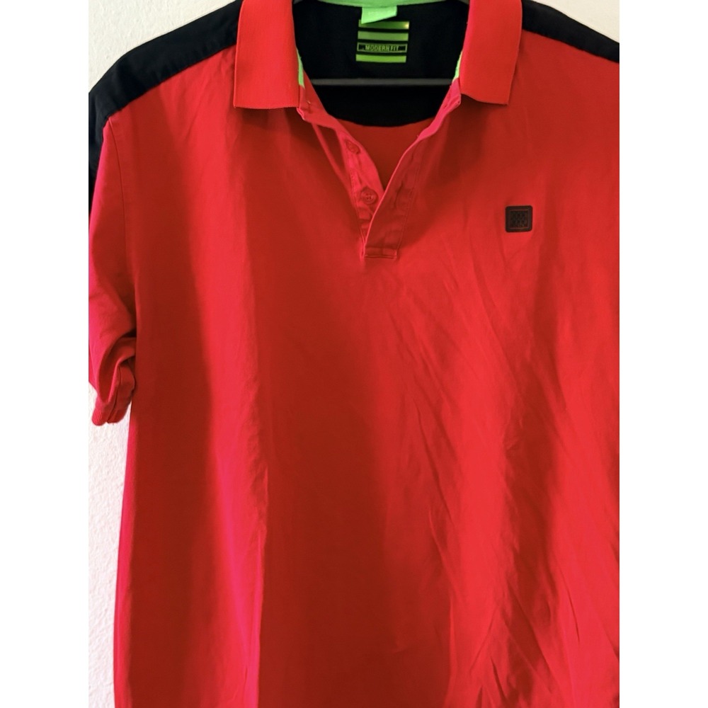 Hugo Boss Green Men's XL Red Black Modern Fit Short Sleeve Polo Shirt